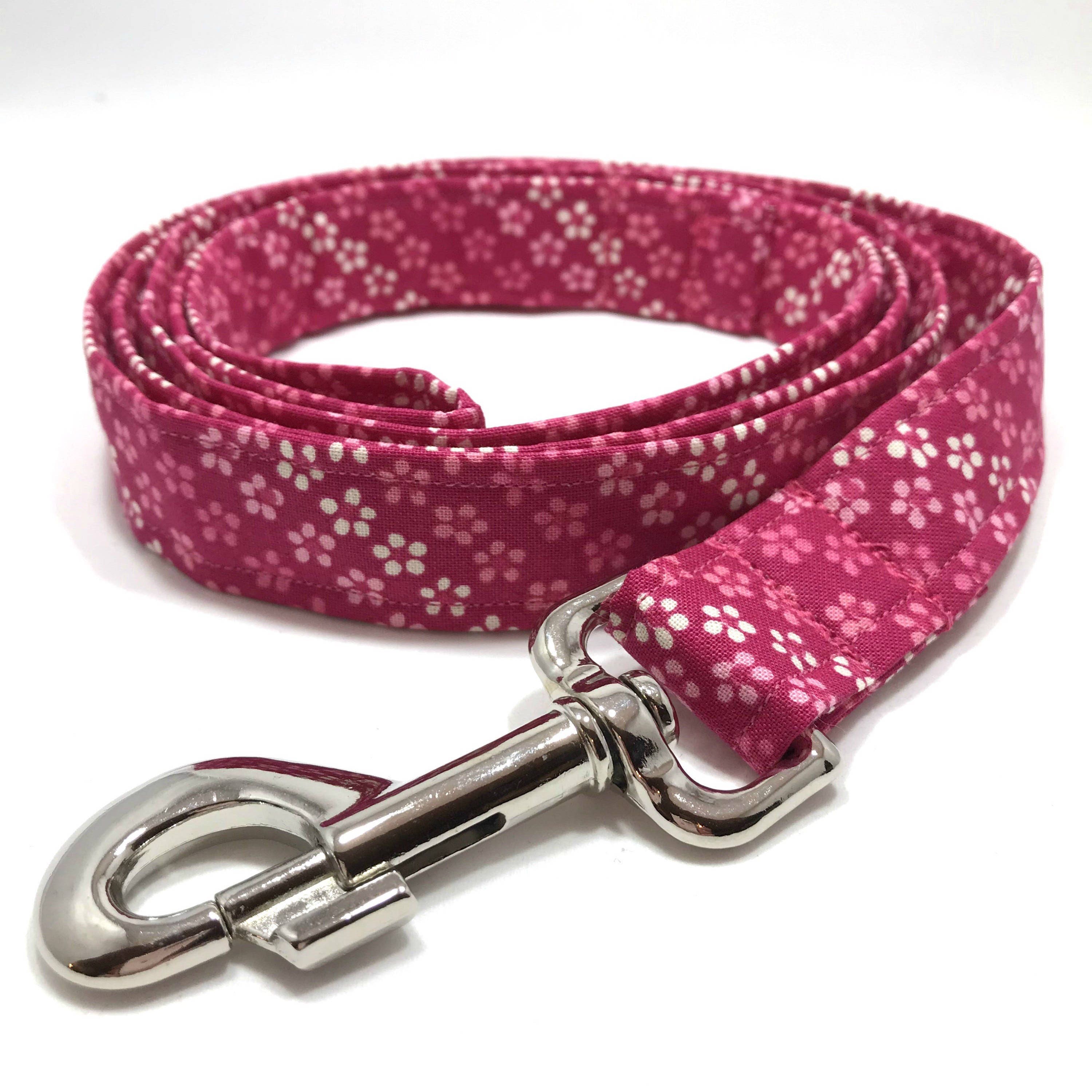 Pink Flower Print Dog Leash Fabric Girl Gift for Dog Etsy