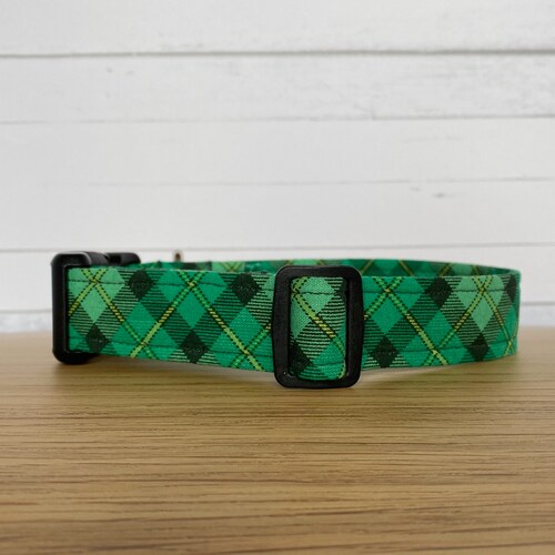 Green Plaid Dog Collar St. Patrick's Day Dog Collar Etsy