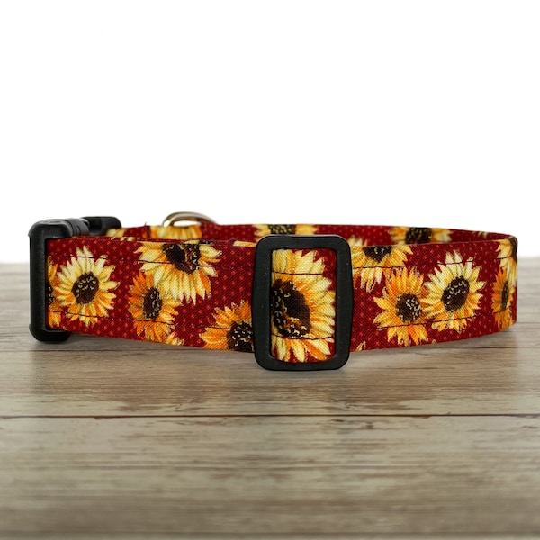 Sunflower Dog Collar - Fall Dog Collar - Girl Dog Collar - Floral Dog Collar - Autumn - Pretty Dog Collar