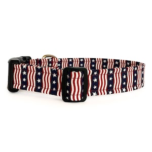 American Flag Dog Collar - USA - Patriotic - Memorial Day - Red, White and Blue - Dog Gift for 4th of July - Puppy - Pet Gift