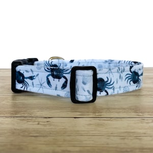 Ocean Crab Dog Collar - Summer Dog Collar for Extra Small, Small, Medium, Large and Extra Large Dogs - Beach Dog Collar