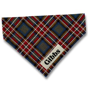 Custom Personalized Plaid Dog Bandana Boy Over the Collar Flannel Dog Scarf Custom Pet Puppy Bandana, New Puppy Dog Gift