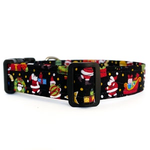 Santa Dog Collar - Christmas Dog Collar - Dog Collar for Large Dog - Gift for Dog - Designer Dog Collar - Girl Dog Collar