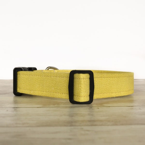 Yellow Gold Metallic Dog Collar - Sparkly Dog Collar - Gift for Pet Lover - Dog Accessories