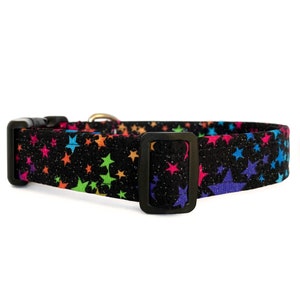 Colorful Stars Dog Collar - Rainbow Dog Collar - Constellation Dog Collar for Large Dog