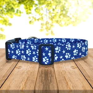 Summer Patriotic 4th of July Flag Dog Collar Boy, Cute Fabric Dog Collar, German Shepherd Corgi Boxer Dog Gifts, Puppy Collar New Puppy Gift