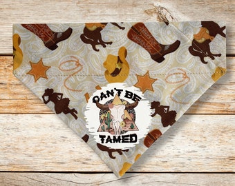 Western Cowboy Dog Bandana para perros macho Western Custom Over The Collar Boy Dog bufanda Slide on Bandana, Nuevo regalo de perro, Collar de perro Bandana