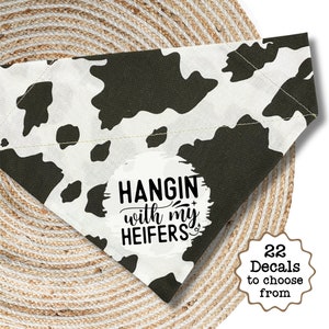 Western koe print hondenbandana voor honden mannelijk aangepast over de kraag jongenshond sjaal dia op bandana, nieuwe hond cadeau, halsband bandana