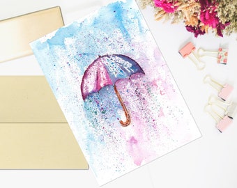 Umbrella Watercolor, Umbrella Art, Umbrella Painting, Umbrella Art Nursery, Umbrella Wall Art, Umbrella Art Print, Printable Watercolor