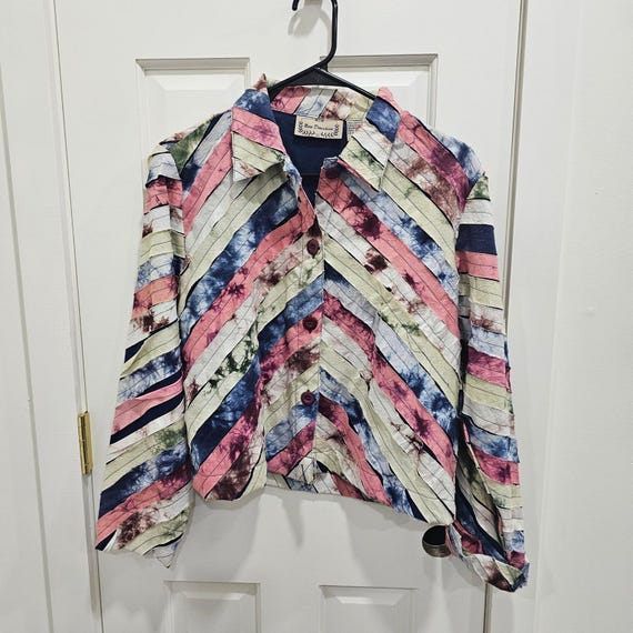 Vtg New Direction Patchwork Tie Dye Jacket Women'… - image 1