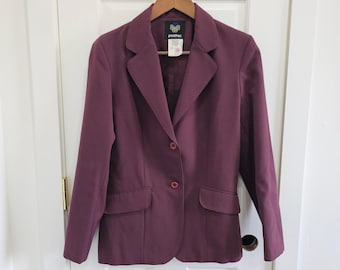 Blazer vintage Panther color bordeaux, prodotto negli Stati Uniti, taglia 9/10, colore prugna, taglia moderna 2/4.