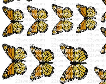 32 Edible MONARCH Butterflies: Wafer Paper Cake Cupcake Toppers