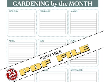 Gardening Planner: Monthly Planting Guide (PDF Download)