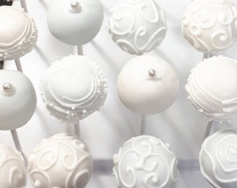 Cakepops, 100 Gourmet cakepops Elegant Wedding Cakepops: Chocolate Vanilla Gourmet Favors (Set 100)