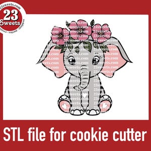 STL COOKIE Cutter file, ELEPHANT cookie cutter,  Cookie cutter downloadable files, 3D printer files