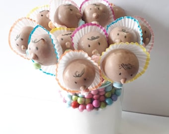 Cake pops Baby faces, Various quantities available CAKEPOPS cake (23sweets) baked goods/homemade/sweets/pops/cakeballs/food gifts/baking/we