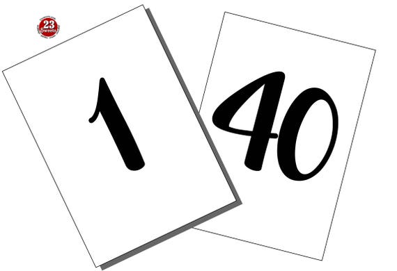Desk Range printable Template 1-40 5\ photograph about Printable Table Number named Desk Range printable Template 1-40 5\