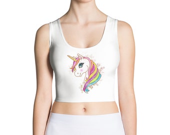 Crop Top mit Einhorn Motiv