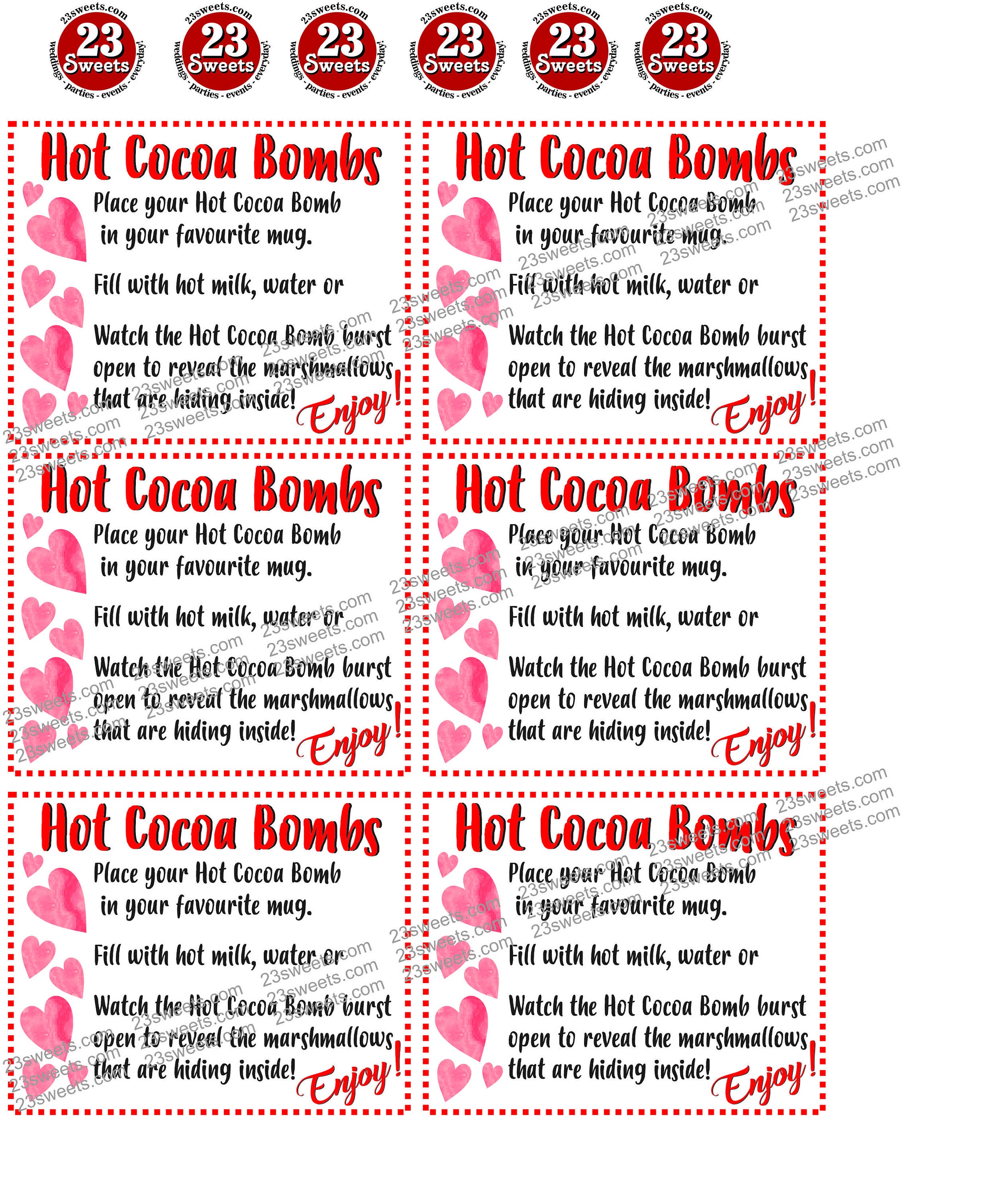 Christmas Hot Cocoa Bomb Instructions Free Printable