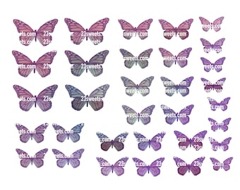 Edible Wafer Paper Butterflies: Multi-Color Cake Toppers (32 Pre-Cut)