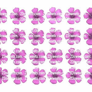 Edible Dark Pink Wafer Paper Flowers: Cake Cupcake Toppers, Vegan
