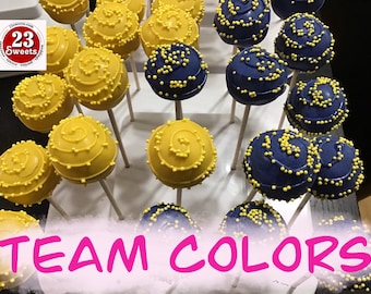 Cakepops gourmet, 1 docena de cakepops con los colores del equipo: regalo casero, recuerdos para fiestas (1 docena)