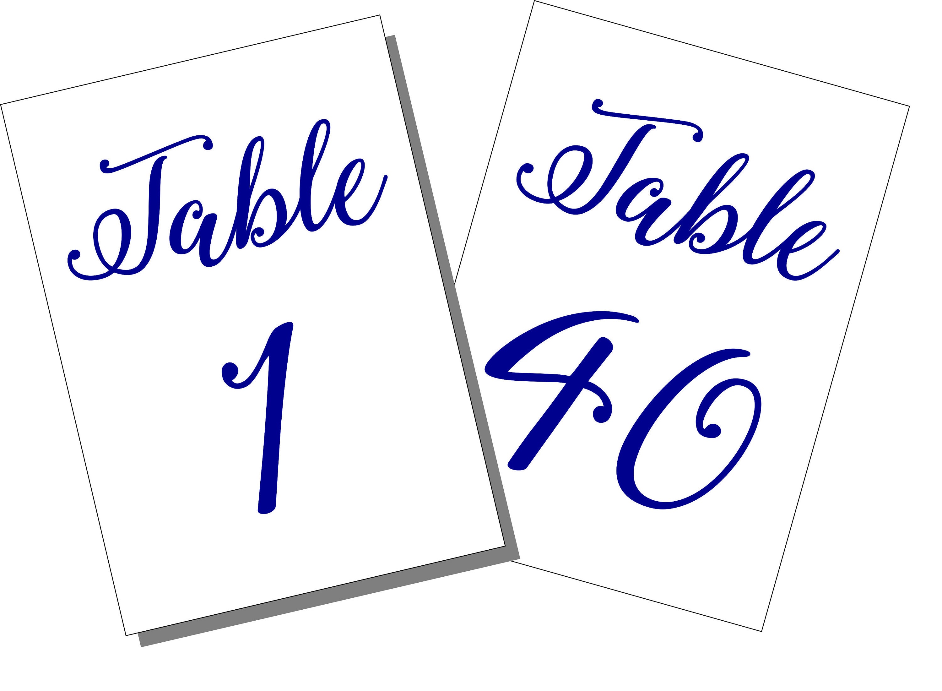 table number navy printable template 1 40 5 x 7 etsy