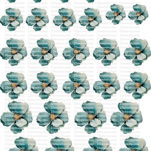 Edible Blue Wafer Paper Roses: Cake & Cupcake Toppers, Vegan, 30 Pre-Cut Flowers