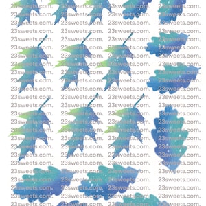Feuilles bleues COMESTIBLES, 24 feuilles d'automne prédécoupées, différentes tailles, gaufrette papier, gâteau, décorations pour cupcakes, décoration de petits gâteaux, végétalien