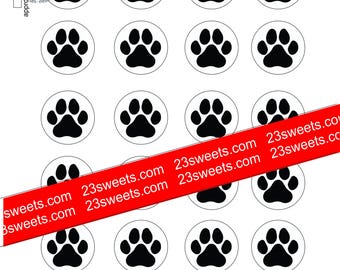 ROYAL ICING Transfer sheet : PUPPY paw print, digital file to download. pdf format