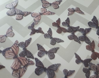 Mariposas moradas comestibles: decoraciones para tartas de oblea (32 piezas)
