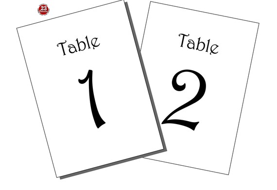 table number printable template 1 40 5 x 7 size etsy