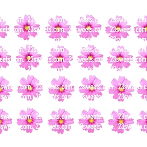 Edible Pink Cosmos Flowers: Wafer Paper Cake Toppers (24, 2 inch)