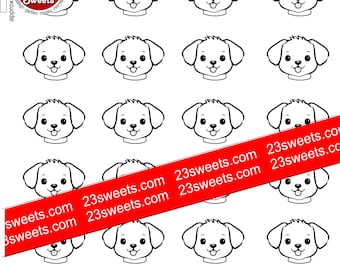ROYAL ICING Transfer sheet : PUPPY head, digital file to download. pdf format