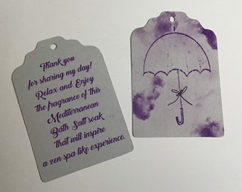 Gift tags, Custom wedding tag order 25 tags, favour tags, tags 2 11/16"  die cut tags