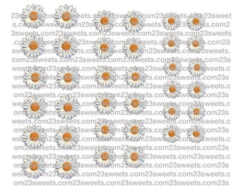 Edible White Daisy Wafer Paper Cake Toppers (36 Pre-Cut)