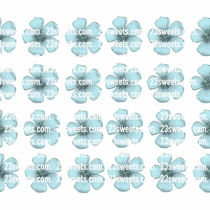 Edible Blue Wafer Paper Flowers: Vegan Cake Cupcake Toppers (24 Large 2-inch)