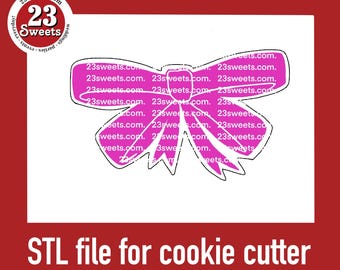 Cortador de galletas con doble lazo (archivo STL): Baby Shower, Boda (Descarga digital)