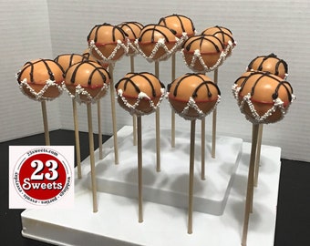 CAKE POPS basketball themed cakepops 1 Dozen (23sweets)/homemade baked goods/food gift/sweet/food gifts/wedding/cakepops/baking/party