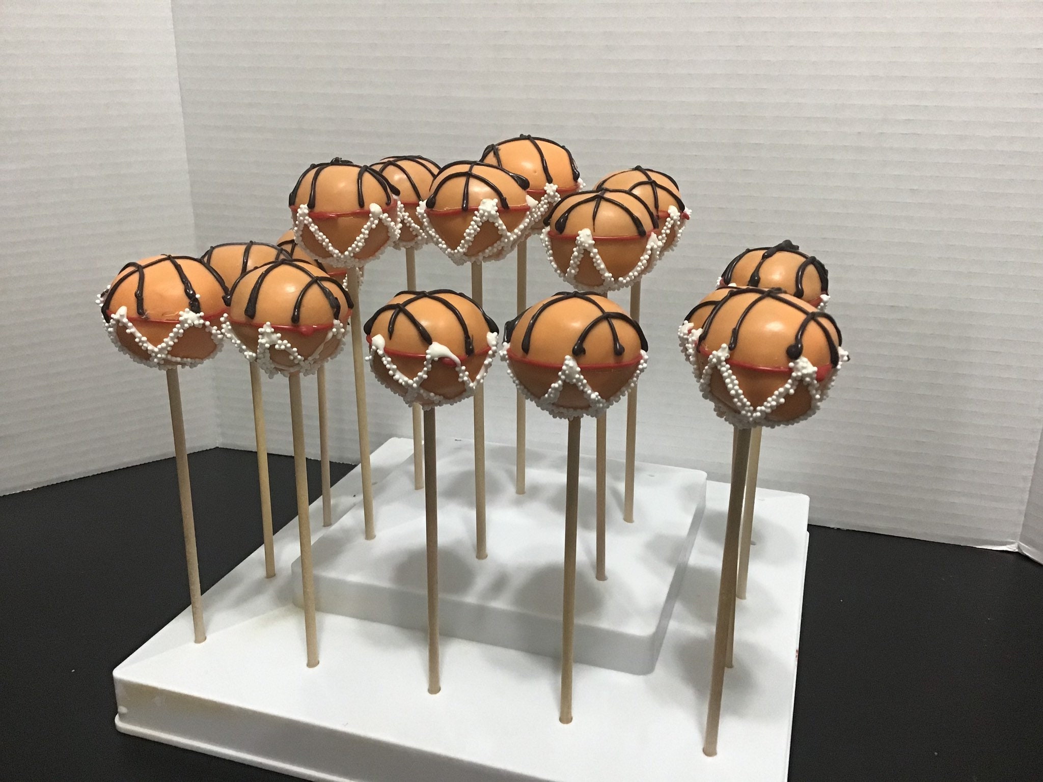 CAKE POPS basketball themed cakepops 1 Dozen | Etsy