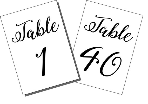 table number printable template 1 40 5 x 7 size etsy