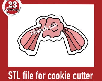 Baby Headband Cookie Cutter STL File: Spring Floral Bow (Digital Download)