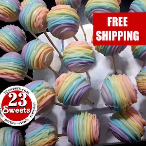 Pastel Rainbow Cake Pops: Homemade Party Favors