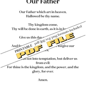 Digital OUR FATHER Prayer Sheet KJV Page, Downloadable Pdf File, Jpg, Png, Svg, Pdf File, Lord's ...