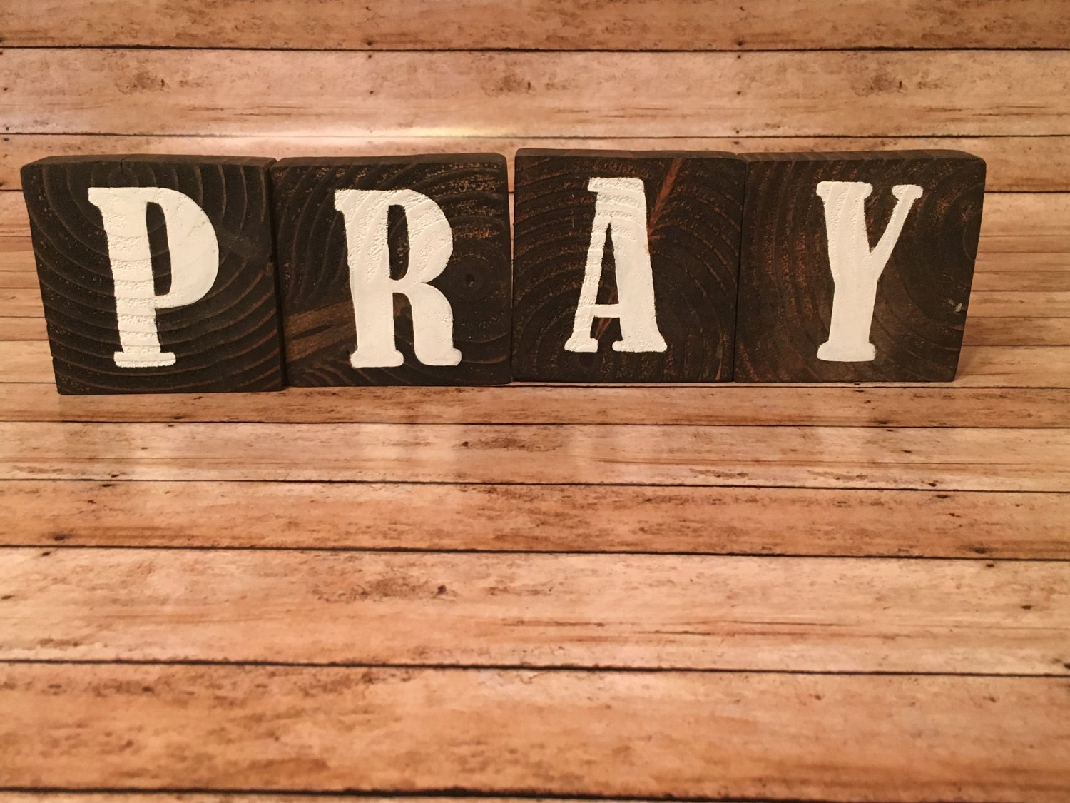 Pray wood blocks pray wood sign wood decor repurposed wood Etsy