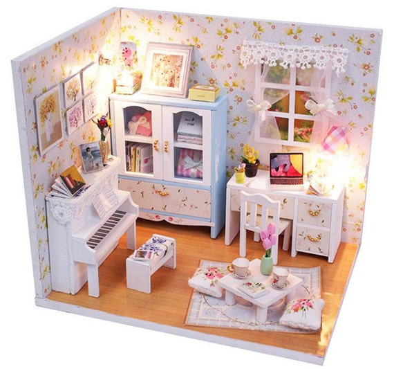 DK35 Lazy Time Dollhouse DIY Kit Cute Room House Model With Led Light