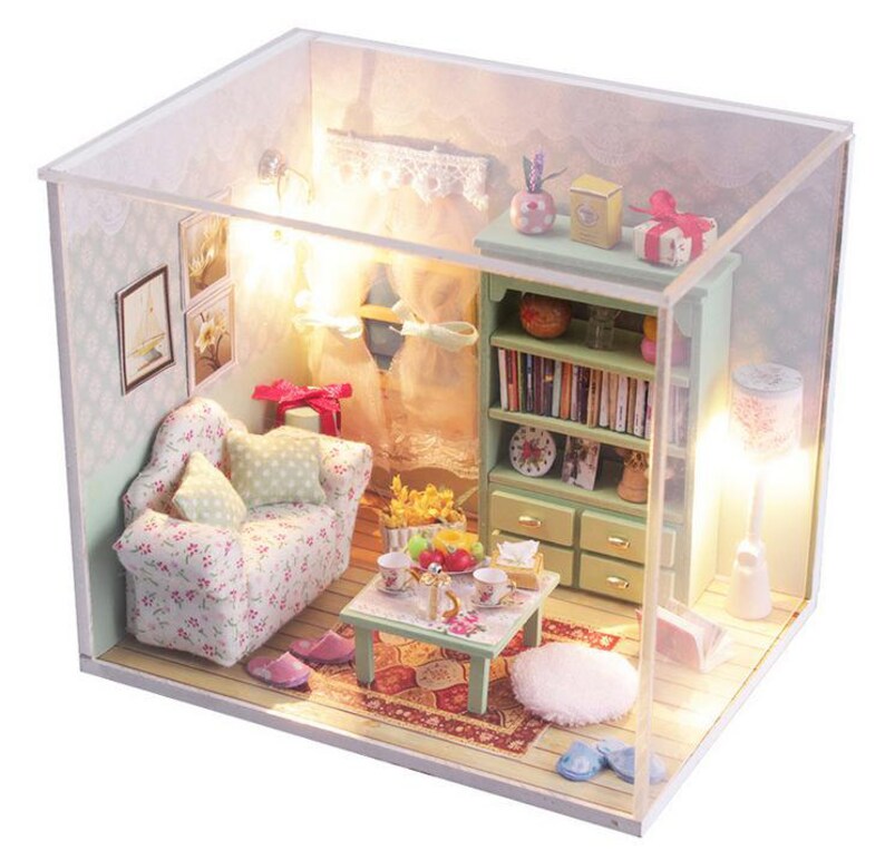 DK35 Lazy Time Dollhouse DIY Kit Cute Room House Model With Led Light