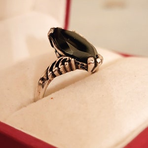 Early Sterling Hematite Ring, Size 7.5+