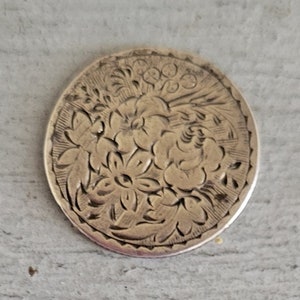 1855 Four Pence love Token with Engraved Flowers