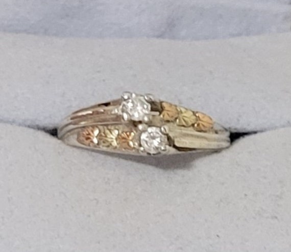 Vintage Double Black Hills Gold Coleman Ring, Siz… - image 1